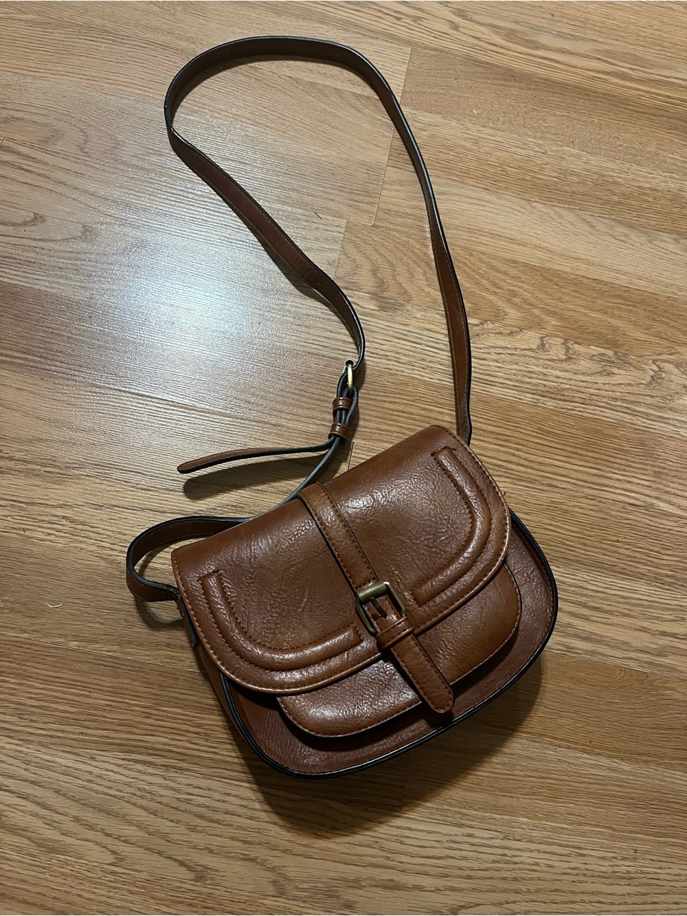 Brown Saddle Crossbody Bag